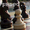 a white pawn chesspiece captioned: pwned.