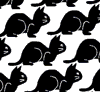 an escher-like gif in which tiled black cats leap into the shape of white doves, which fly away